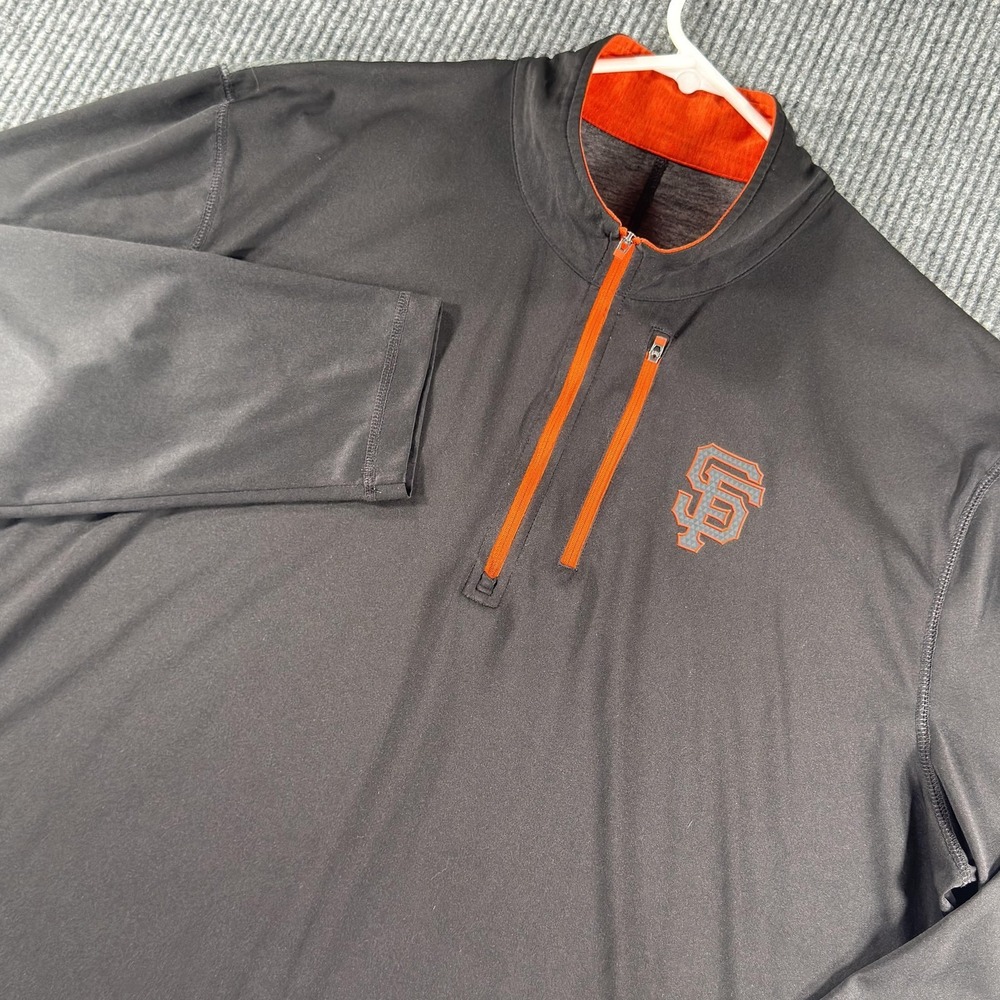 San Francisco Giants Majestic 1/4 Zip Jacket Mens 2XL Black MLB Baseball